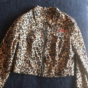 Sourpuss size M leopard jeans jacket